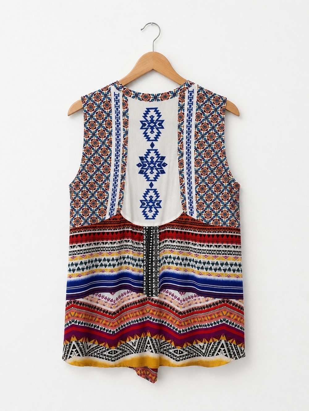 John Mark Multi-Color  Bohemian  V-Neck Sleeveless - Picture 2 of 7